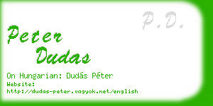 peter dudas business card