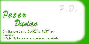 peter dudas business card